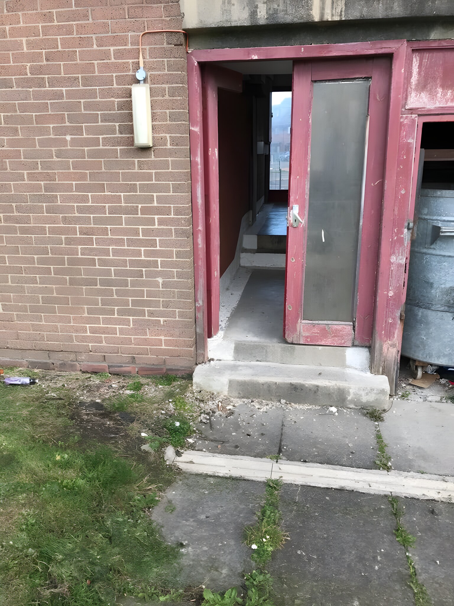 Before — the old red close door