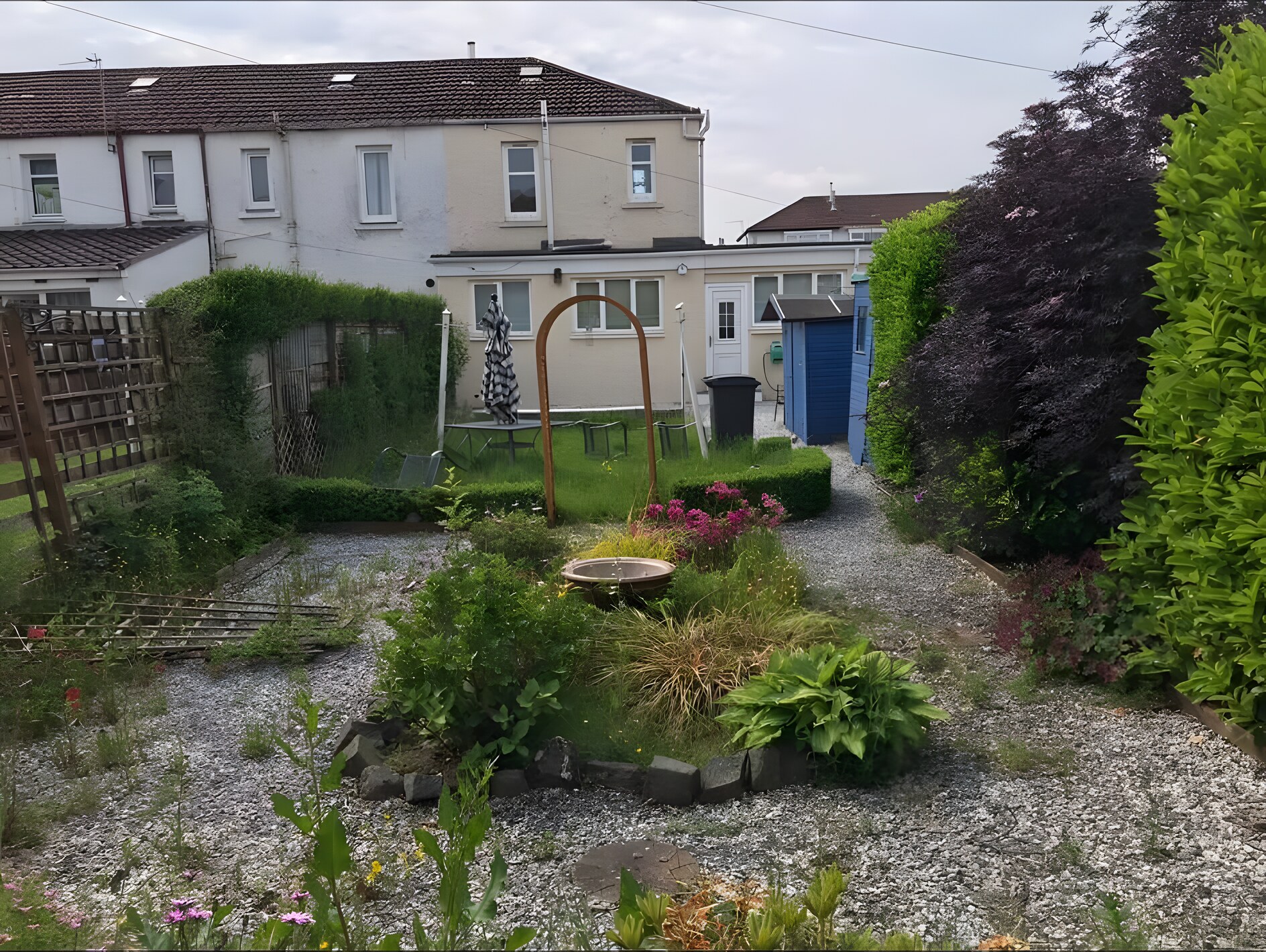 The back of the house before the extension